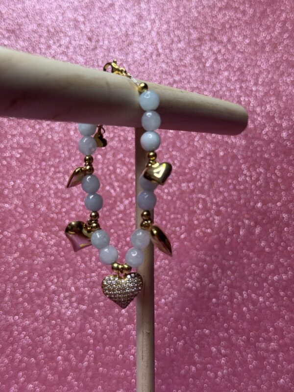 celeste lontano Bracciali Cuore Sonaglio Zirconato